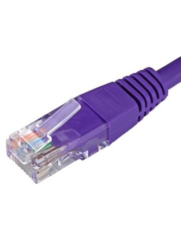 Cablenet 0.5m Cat5e RJ45 Violet U/UTP PVC 24AWG Flush Moulded Booted Patch Lead