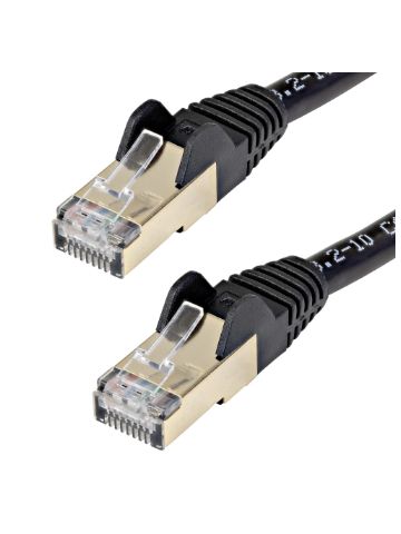 StarTech.com 10 m CAT6a Ethernet Cable - 10 Gigabit Shielded Snagless RJ45 100W PoE Patch Cord - 10GbE STP Category 6a Network Cable w/Strain Relief - Black Fluke Tested UL/TIA Certified