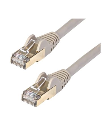 StarTech.com 10 m CAT6a Ethernet Cable - 10 Gigabit Shielded Snagless RJ45 100W PoE Patch Cord - 10GbE STP Category 6a Network Cable w/Strain Relief - Grey Fluke Tested UL/TIA Certified