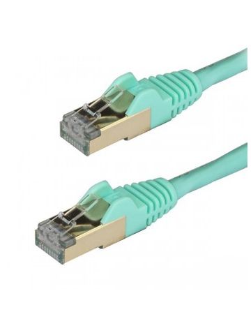 StarTech.com 2 m CAT6a Ethernet Cable - 10 Gigabit Shielded Snagless RJ45 100W PoE Patch Cord - 10GbE STP Category 6a Network Cable w/Strain Relief - Aqua Fluke Tested UL/TIA Certified