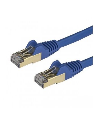 StarTech.com 0.50 m CAT6a Ethernet Cable - 10 Gigabit Shielded Snagless RJ45 100W PoE Patch Cord - 10GbE STP Category 6a Network Cable w/Strain Relief - Blue Fluke Tested UL/TIA Certified