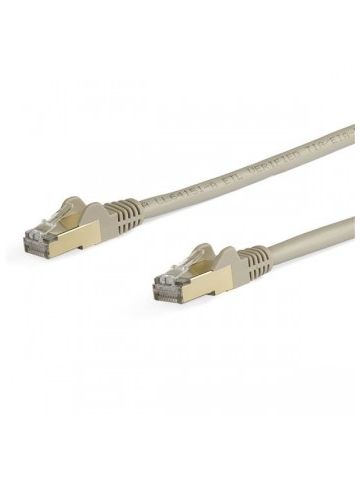 StarTech.com 5 m CAT6a Ethernet Cable - 10 Gigabit Shielded Snagless RJ45 100W PoE Patch Cord - 10GbE STP Category 6a Network Cable w/Strain Relief - Grey Fluke Tested UL/TIA Certified