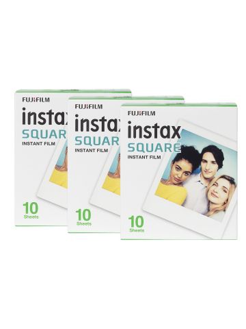 Fujifilm Instax Square Instant Photo Film - White, 30 Shot Pack