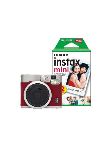 Fujifilm Instax Mini 90 Instant Camera, Case & Album Bundle (30 Shots) - Red