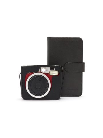 Fujifilm Instax Mini 90 Instant Camera, Case & Album Bundle (10 Shots) - Red