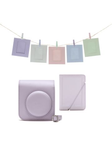 Fujifilm Instax Mini 12 Accessory Kit with Case, Photo Album, Hanging Cards & Pegs - Lilac Purple