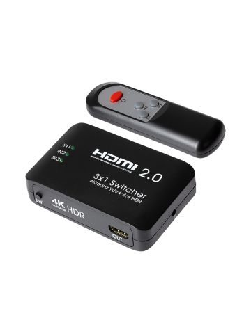 MPS HDMI Switch 3 Ports In 1 Port Out Ultra HD 4K@60Hz with Remote Control