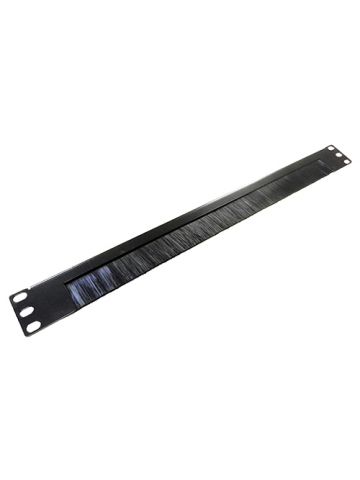 Cablenet 1u Brush Strip Panel Half Open top Style Black