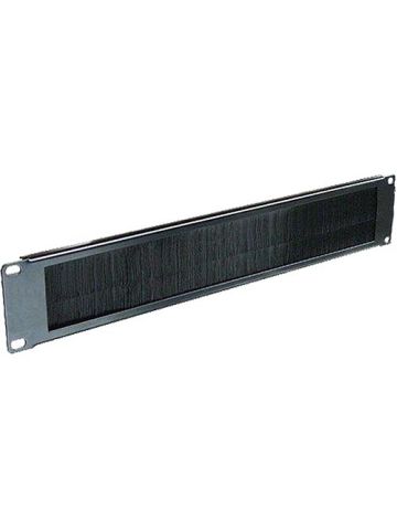 Cablenet 2u Brush Strip Panel Letter Box Style Black