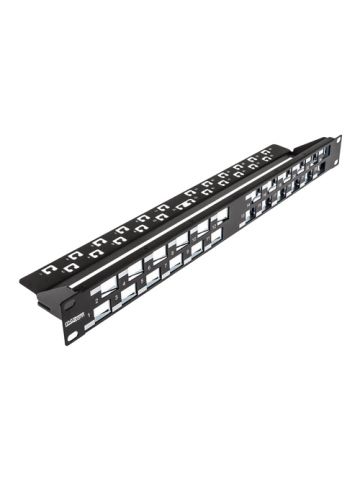 Cablenet 24 Port Cat6a 1u Unloaded Keystone (Angled Jacks) Patch Panel