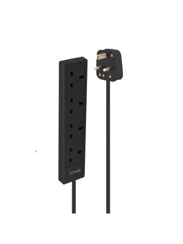 Lindy 2m 4-Way UK Mains Power Extension, Black