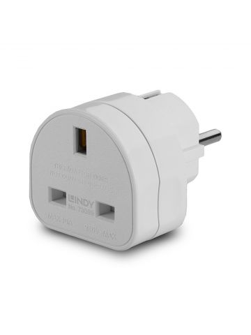 Lindy UK to Euro Adapter Travel Plug, White