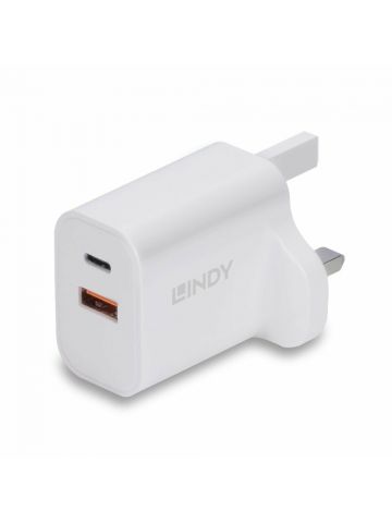 Lindy 30W USB Type A and C Charger UK Plug