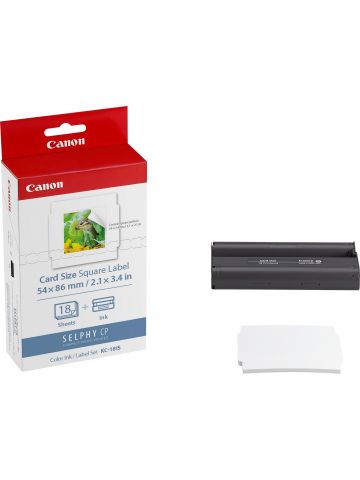 Canon 7429B001/KC-18IS Photo cartridge color + Sticker paper 54mm x 86mm Pack=18 for Canon CP 100/1000/1500/820/900