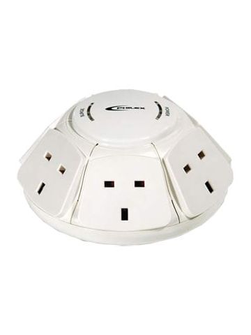 Philex PowerDome Multi Socket Extension Dome 6-Way 1M Cable 13A Surge Protected
