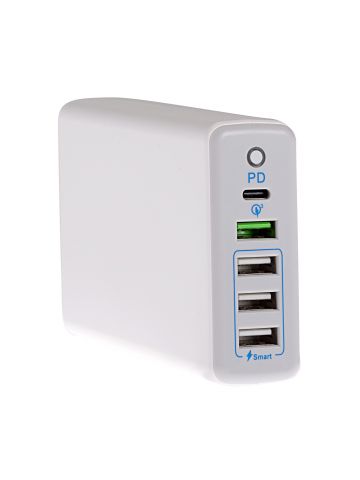 Maplin 5 Port USB Charging Station 4x USB-A/ 1x USB-C PD QC 3.0 60W High Speed 1.6m Cable