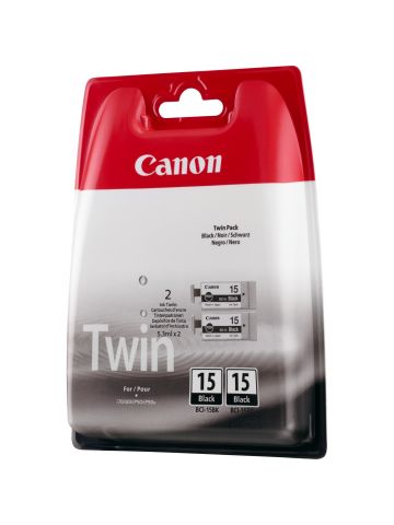 Canon 8190A002/BCI-15BK Ink cartridge black twin pack, 2x80 pages/5% 5,3ml Pack=2 for Canon I 70/Pixma IP 90
