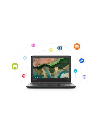 Lenovo 300e Chromebook 2nd Gen Intel® Celeron® N4020 29.5 cm (11.6") Touchscreen HD 4 GB LPDDR4-SDRAM 32 GB eMMC Wi-Fi 5 (802.11ac) ChromeOS Black