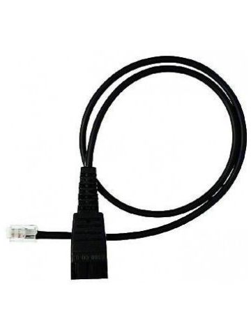 Jabra QD cord, straight, mod plug RJ11 Black