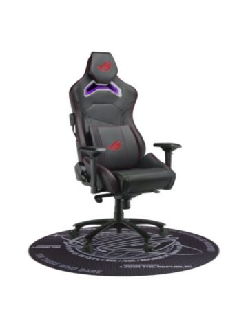 ASUS ROG Chariot RGB Gaming Chair, Steel Frame, PU Leather, Memory-Foam Lumbar, 4D Armrests, 145° Recline, *FREE ROG Cosmic Polyester Floor Mat*