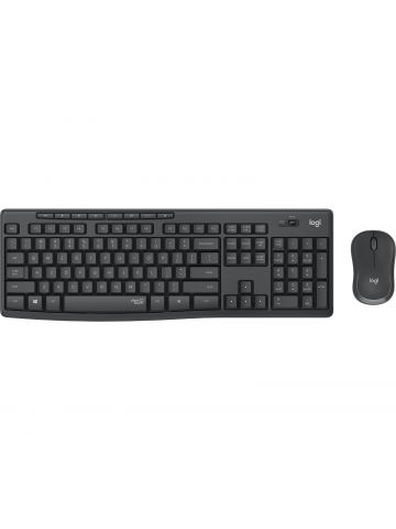 Logitech MK295 Silent Wireless Combo keyboard Mouse included Office USB QWERTZ German Graphite