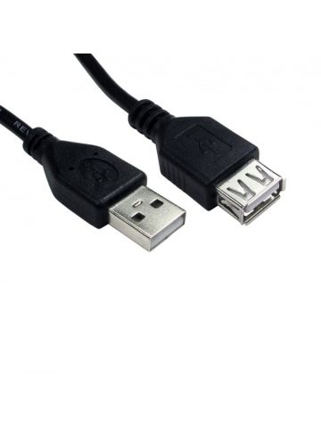 TARGET 99CDL2-023 Data Cable, USB 2.0 Type-A (M) to USB 2.0 Type-A (F), 3m Black, USB Extension Cable, OEM Polybag Packaging