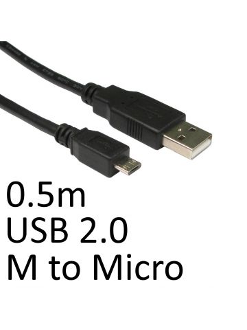 TARGET USB 2.0 A (M) to USB 2.0 Micro B (M) 0.5m Black OEM Data Cable