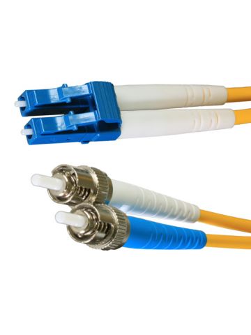 Cablenet 0.5m OS2 9/125 LC-ST Duplex Yellow LSOH Fibre Patch Lead
