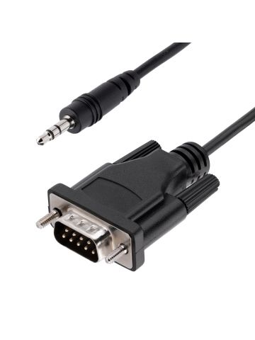 StarTech.com 3ft (1m) DB9 to 3.5mm Serial Cable for Serial Device Configuration, RS232 DB9 Male to 3.5mm Cable Used for Calibrating Projectors, Digital Signage, TVs via Audio Jack