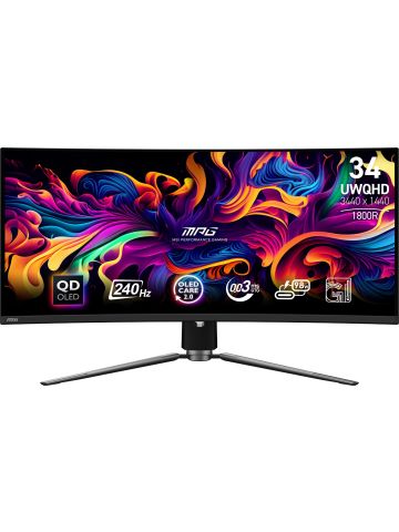 MSI MPG 341CQPX QD-OLED computer monitor 86.4 cm (34") 3440 x 1440 pixels UltraWide Quad HD QDOLED Black