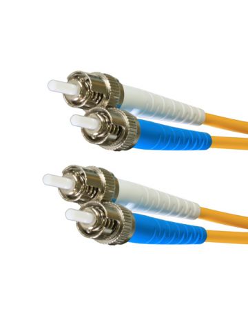 Cablenet 2m OS2 9/125 ST-ST Duplex Yellow LSOH Fibre Patch Lead