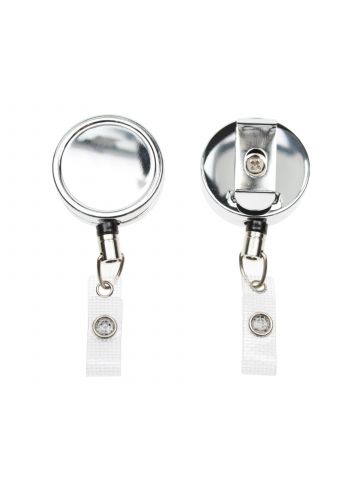 Digital ID Chrome ID Badge Reels with Strap Clip (Pack of 50)