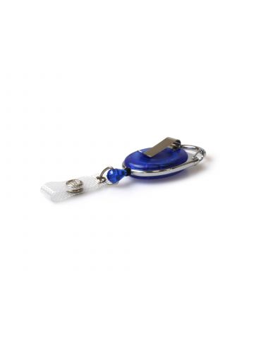 Digital ID Blue Translucent Carabiner Card Reels with Belt and Reinforced ID Straps (Pack of 50)