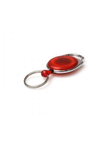 Digital ID Red Translucent Carabiner Card Reels with Key Rings (Pack of 50)