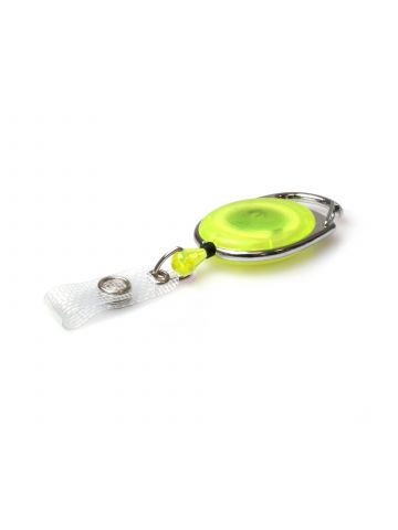 Digital ID Yellow Translucent Carabiner Card Reels with Reinforced ID Straps (Pack of 50)