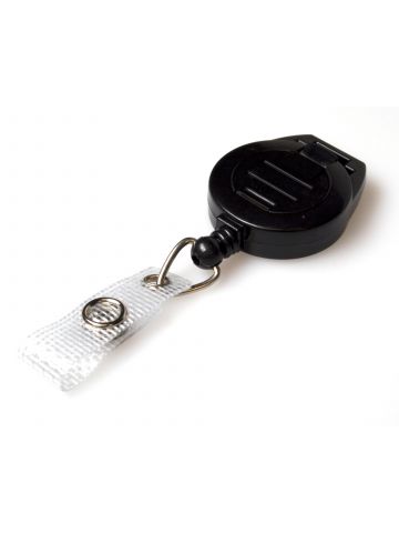 Digital ID Black Attaching ID Badge Reels with Strap Clip (Pack of 50)