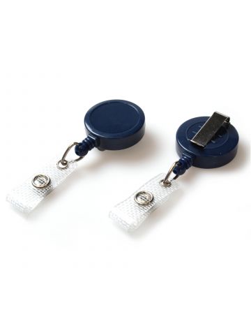 Digital ID Dark Blue ID Badge Reels with Strap Clip (Pack of 50)