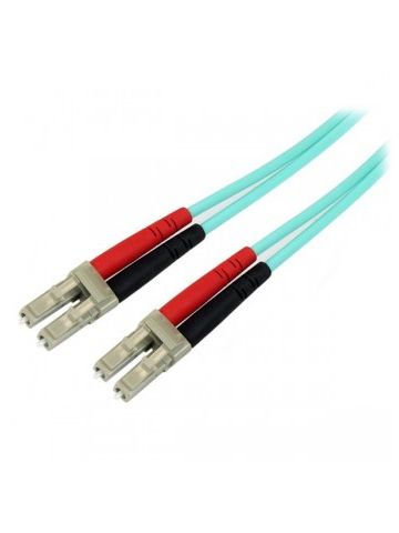 StarTech.com Fiber Optic Cable - 10 Gb Aqua - Multimode Duplex 50/125 - LSZH - LC/LC - 1 m