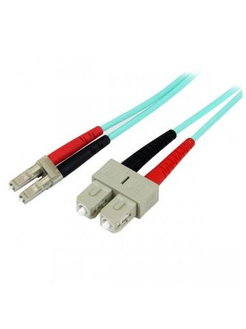 StarTech.com Fiber Optic Cable - 10 Gb Aqua - Multimode Duplex 50/125 - LSZH - LC/SC - 2 m