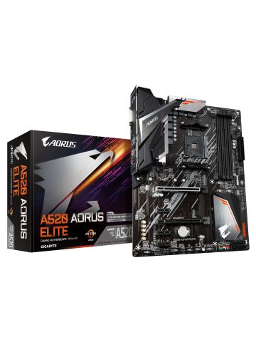 Gigabyte A520 AORUS ELITE Motherboard - Supports AMD Ryzen 5000 Series AM4 CPUs, 5+3 Phases Pure Digital VRM, up to 4733MHz DDR4 (OC), PCIe 3.0 x4 M.2, GbE LAN, USB 3.2 Gen2