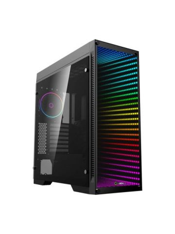 GAMEMAX Abyss ARGB Gaming Case w/ Glass Window, E-ATX, Infinity Mirror ARGB Front, Rear RGB Fan, ARGB PWM Hub, LED Buttons, Black