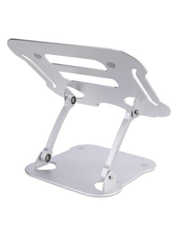 StarTech.com Laptop Stand for Desk, Ergonomic Laptop Stand Adjustable Height, Aluminum, Portable, Supports up to 22lb (10kg), Foldable Laptop Holder for Desk - Angled Notebook Computer Riser/Lift