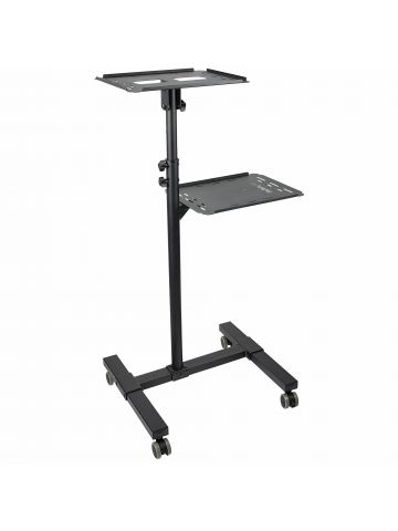 StarTech.com Mobile Projector and Laptop Stand/Cart - Heavy Duty Portable Projector Stand (2 Shelves, hold 22lb/10kg each) - Height Adjustable Rolling Presentation Cart w/Lockable Wheels