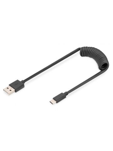 Digitus USB 2.0 - USB A to USB C Spiral Cable