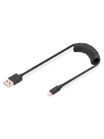 Digitus USB 2.0 - USB A to Lightning Spiral Cable