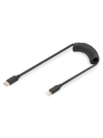 Digitus USB 2.0 - USB C to Lightning Spiral Cable