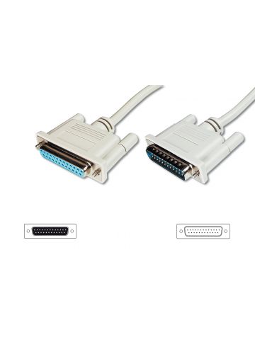 Digitus Datatransfer extension cable, D-Sub25/M - D-Sub25/F