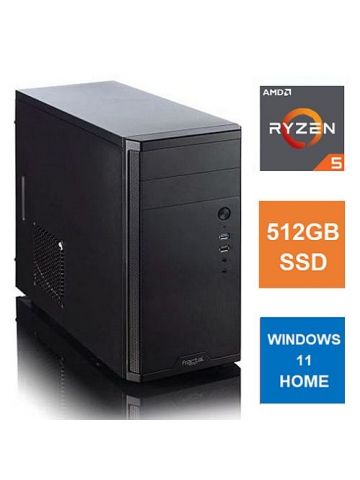 SPIRE PC Spire MATX Tower PC, Fractal Core 1100 Case, Ryzen 5 5600G, 8GB 3200MHz, 512GB SSD, Bequiet 550W, No Optical, KB & Mouse, Windows 11 Home