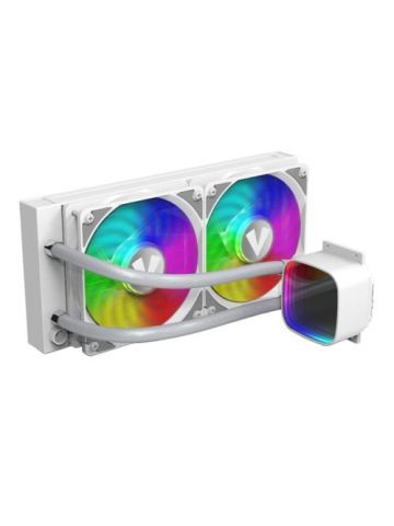 VIDA Aquilo 240mm ARGB Liquid CPU Cooler, 2x ARGB PWM Fans, Infinity Mirror RGB Pump Head, White