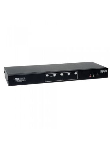 Tripp Lite 4-Port Dual Monitor DVI KVM Switch with Audio and USB 2.0 Hub, Cables included